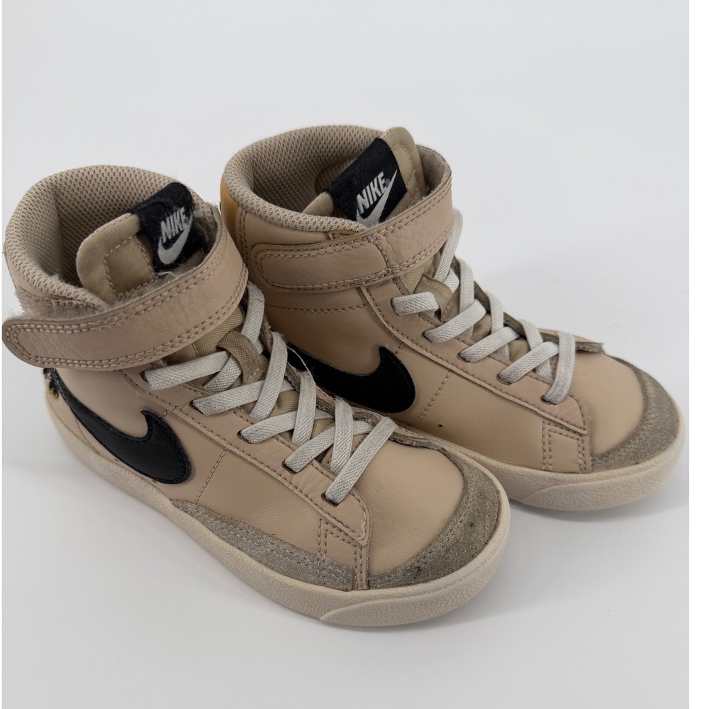 Nike Blazer Mid 77 Size 12C Toddler Shoes Tan Black Leather High Top